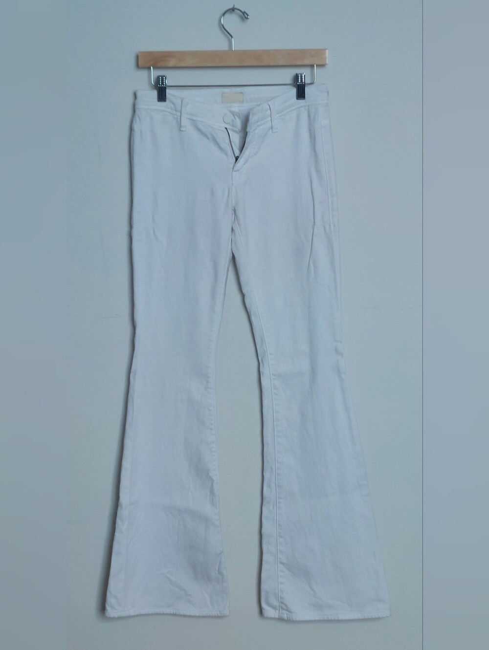 Mother The Curfew Low Rise White Flared Pants Size 25